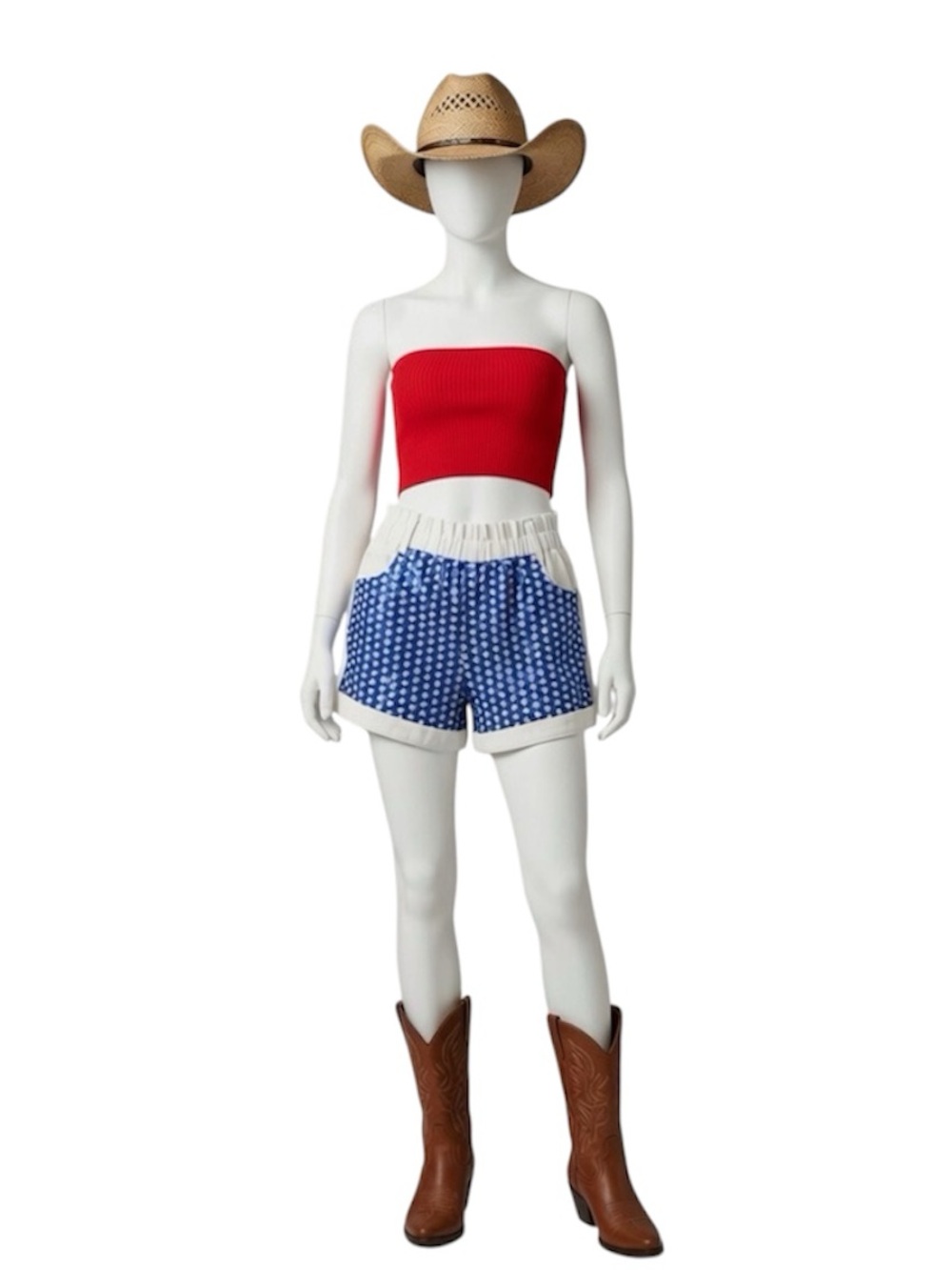 FANTASTIC FAWN patriotic white denim mix sequin shorts S M L